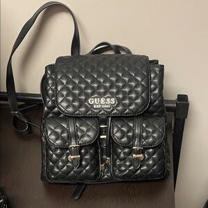 Guess Black Quilted Backpack